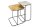Table basse set de 2 pièces en métal noir or argent fait main