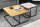 Table basse set de 2 pièces métal carré noir or argent