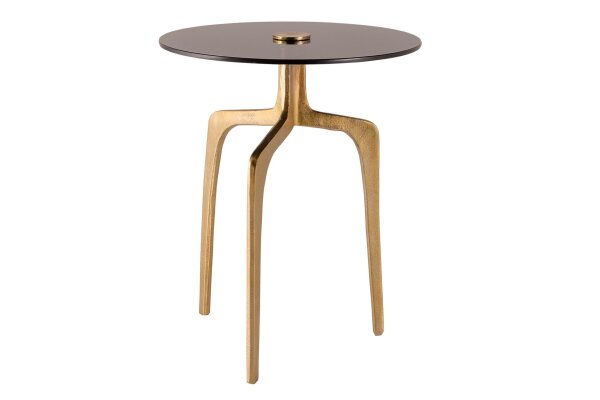 Table dappoint métal en laiton noir Ø 45 cm