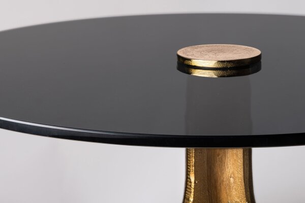 Table dappoint métal en laiton noir Ø 45 cm