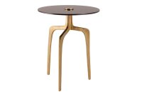 Table dappoint métal en laiton noir Ø 45 cm