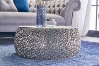 Table basse en métal argenté 73 x 73 cm...