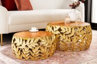 Table basse set de 2 pièces en bois dacacia...