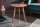Table dappoint en bois dacacia métal cuivre antique Ø40cm Handmade