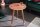 Table dappoint en bois dacacia métal cuivre antique Ø40cm Handmade