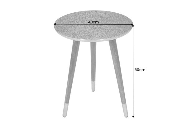 Table dappoint en bois dacacia métal 40x50 cm (lxh) artisanale