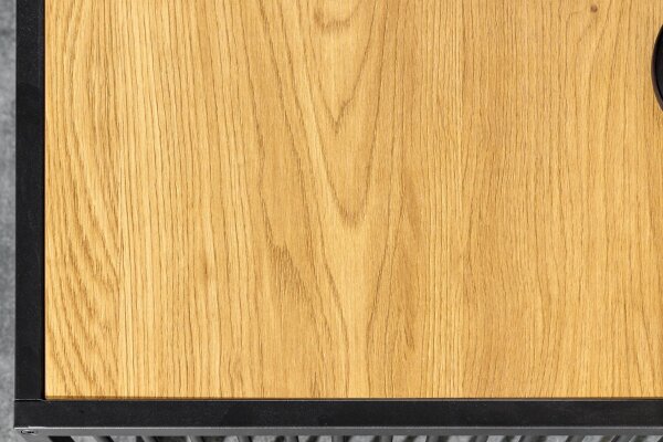 Table basse verre MDF métal en noir naturel 100x50 cm