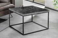 Table basse noire 60 x 60 cm aspect marbre noir