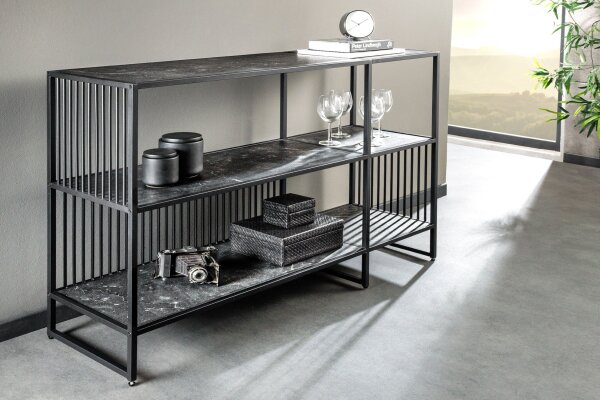 Étagère en noir 120 x 83 cm Noir Métal MDF