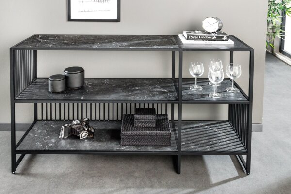 Étagère en noir 120 x 83 cm Noir Métal MDF