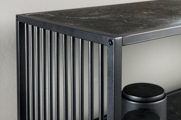 Étagère en noir 120 x 83 cm Noir Métal MDF