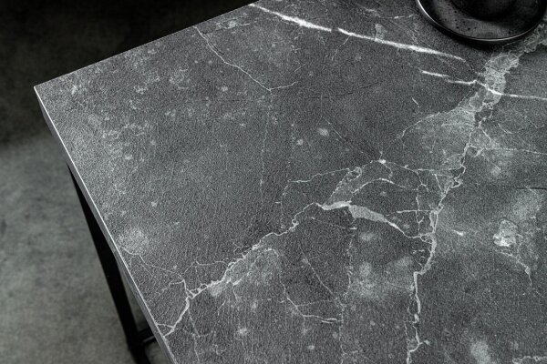 Table dappoint carrée noire 40 x 40 cm aspect marbre