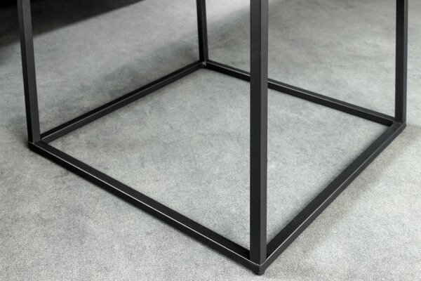 Table dappoint carrée noire 40 x 40 cm aspect marbre
