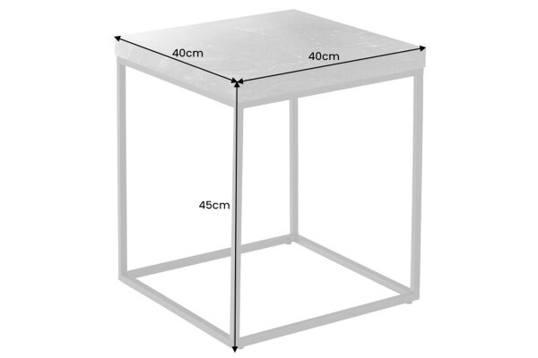 Table dappoint carrée noire 40 x 40 cm aspect marbre