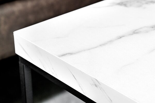 Table dappoint en noir blanc 40 x 40 cm aspect marbre