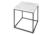 Table dappoint en noir blanc 40 x 40 cm aspect marbre