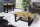 Table basse teck verre trempé inox 130 x 70 cm