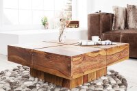 Table basse en bois de sheesham naturel 70 x 70 cm