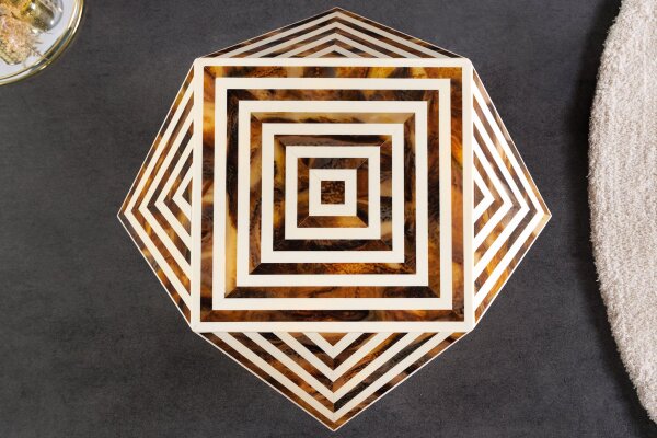 Table dappoint incrustée en noir blanc 40x57 cm artisanale