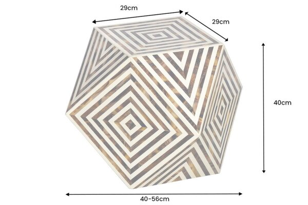 Table dappoint incrustée en noir blanc 40x57 cm artisanale