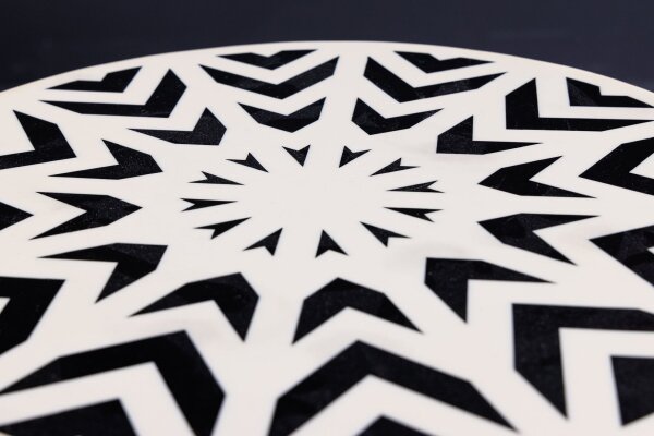Table dappoint noir blanc 35 x 35 cm artisanale