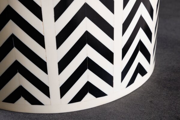 Table dappoint noir blanc 35 x 35 cm artisanale