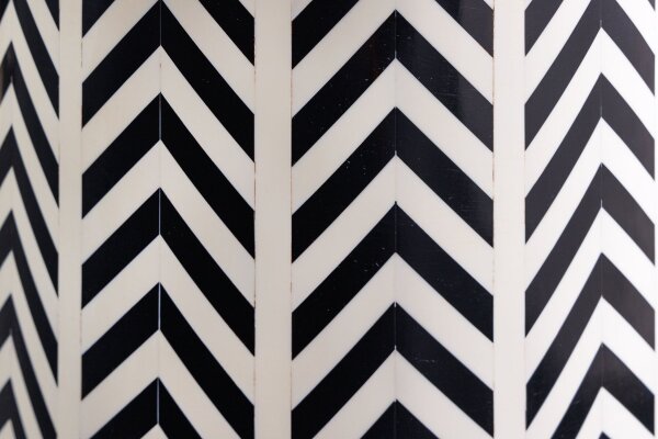 Table dappoint noir blanc 35 x 35 cm artisanale