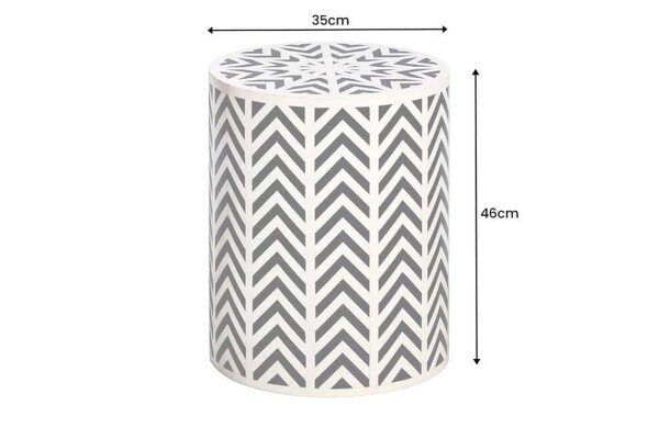 Table dappoint noir blanc 35 x 35 cm artisanale
