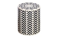 Table dappoint noir blanc 35 x 35 cm artisanale