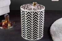 Table dappoint noir blanc 35 x 35 cm artisanale