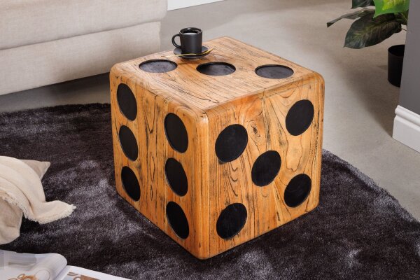 Table dappoint Mindiholz en bois naturel 41 x 41 cm