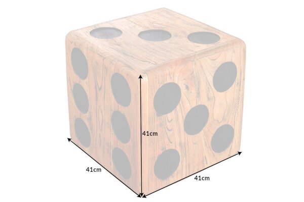 Table dappoint Mindiholz en bois naturel 41 x 41 cm