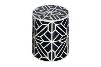 Table dappoint incrustée en noir blanc 35x35 cm...