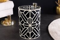 Table dappoint incrustée en noir blanc 35x35 cm...