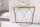 Table console mangue bois métal en laiton naturel 90 cm