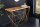 Table console mangue bois métal en laiton naturel 119 cm