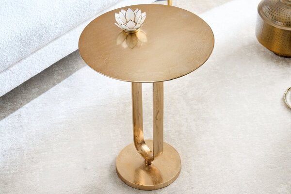 Table dappoint en métal doré 45 x 45 cm travail manuel