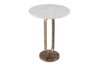 Table dappoint en marbre métal blanc or 45x45 cm...