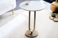Table dappoint en marbre métal blanc or 45x45 cm...
