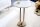 Table dappoint en marbre métal blanc or 45x45 cm artisanale