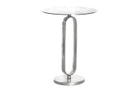 Table dappoint en métal blanc argenté 45x45...