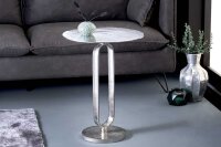 Table dappoint en métal blanc argenté 45x45...