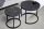 Set de 2 tables dappoint MDF métal noir rond
