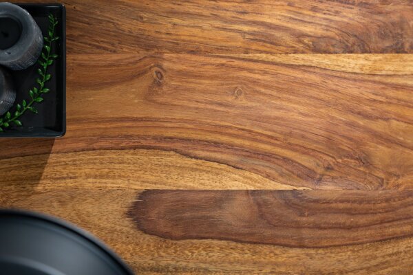 Table basse 2 pièces bois de sheesham métal
