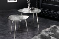 Table basse en métal argenté Lot de 2...