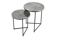 Set de 2 tables dappoint en métal argenté...