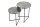 Set de 2 tables dappoint en métal argenté antique martelé