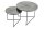 Table basse set de 2 pièces en métal argenté antique martelé