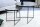 Table basse set de 2 pièces en métal argenté antique martelé