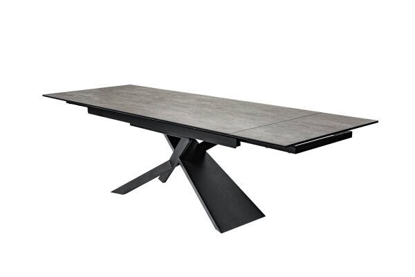 Table de salle à manger extensible céramique aspect pierre 180x90 cm